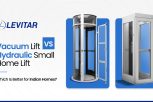 Modern residential lift showing the difference between vacuum and hydraulic lift technology