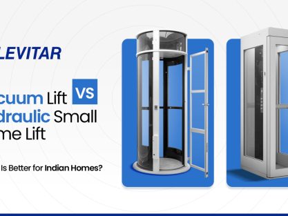 Vacuum lift vs hydraulic lift Modern residential lift showing the difference between vacuum and hydraulic lift technology