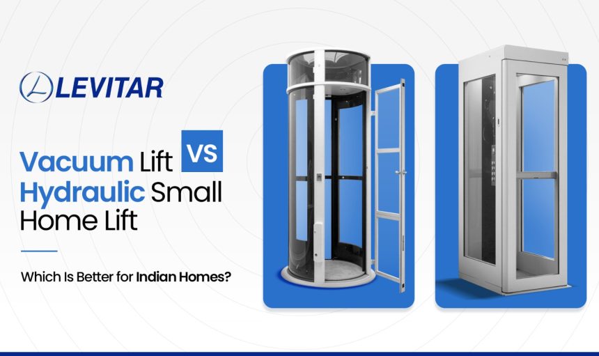 Modern residential lift showing the difference between vacuum and hydraulic lift technology