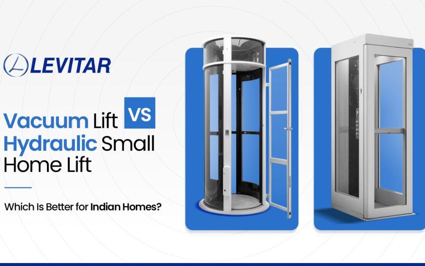 Vacuum lift vs hydraulic lift Modern residential lift showing the difference between vacuum and hydraulic lift technology